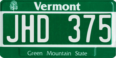 VT license plate JHD375