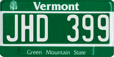 VT license plate JHD399