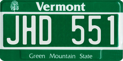 VT license plate JHD551