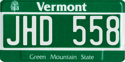 VT license plate JHD558