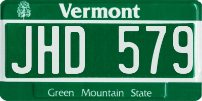 VT license plate JHD579
