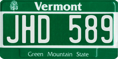 VT license plate JHD589
