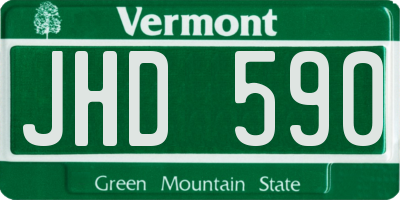 VT license plate JHD590