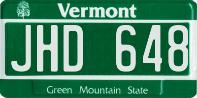 VT license plate JHD648