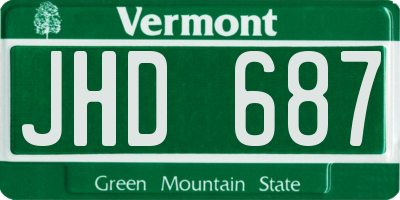 VT license plate JHD687