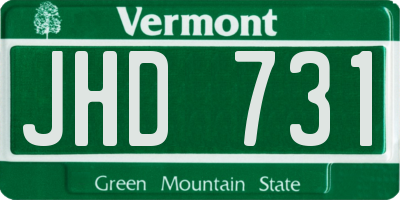 VT license plate JHD731