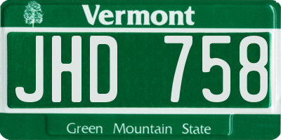 VT license plate JHD758