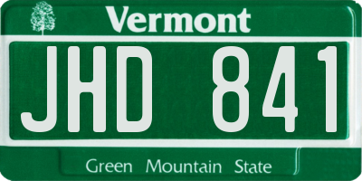 VT license plate JHD841