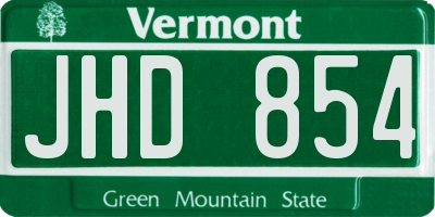 VT license plate JHD854