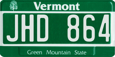 VT license plate JHD864