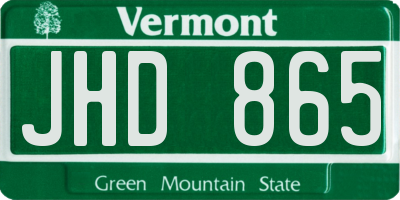 VT license plate JHD865