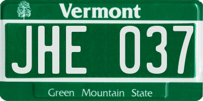 VT license plate JHE037