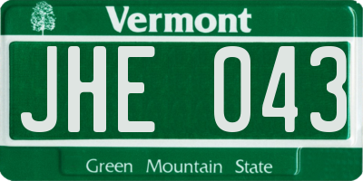 VT license plate JHE043