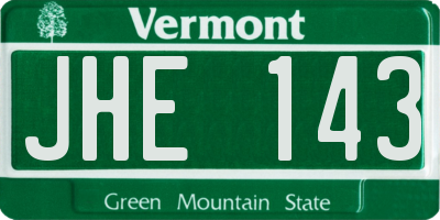 VT license plate JHE143