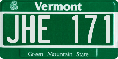 VT license plate JHE171