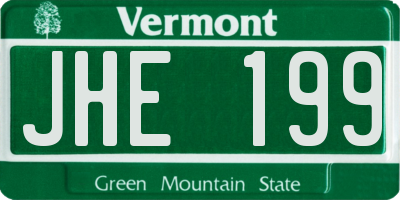 VT license plate JHE199