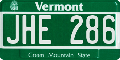 VT license plate JHE286
