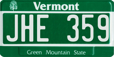 VT license plate JHE359