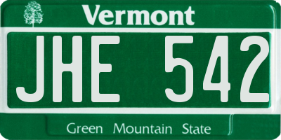 VT license plate JHE542