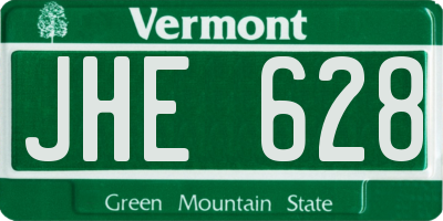 VT license plate JHE628