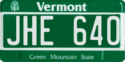 VT license plate JHE640