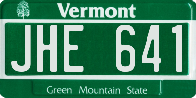 VT license plate JHE641