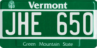 VT license plate JHE650