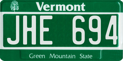 VT license plate JHE694