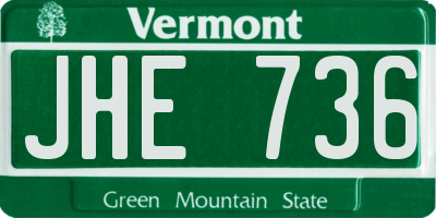 VT license plate JHE736