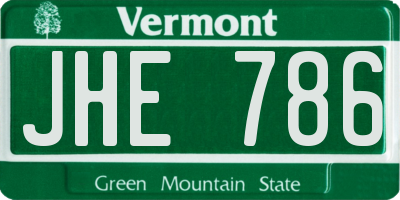 VT license plate JHE786