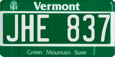 VT license plate JHE837