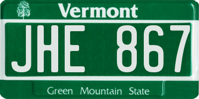 VT license plate JHE867