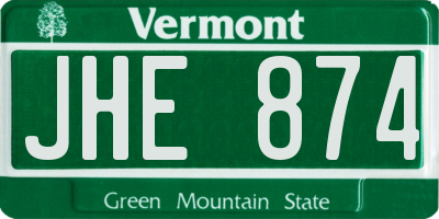 VT license plate JHE874
