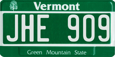 VT license plate JHE909