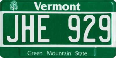 VT license plate JHE929