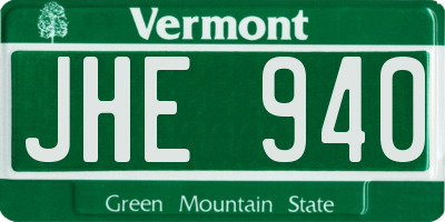 VT license plate JHE940