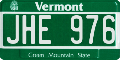 VT license plate JHE976