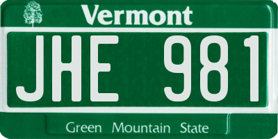VT license plate JHE981