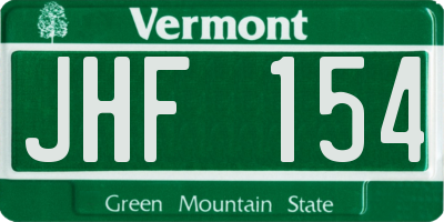 VT license plate JHF154