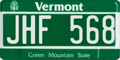 VT license plate JHF568