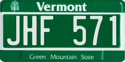 VT license plate JHF571