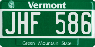 VT license plate JHF586