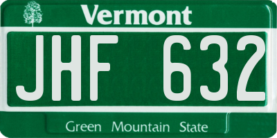 VT license plate JHF632