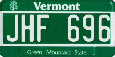 VT license plate JHF696