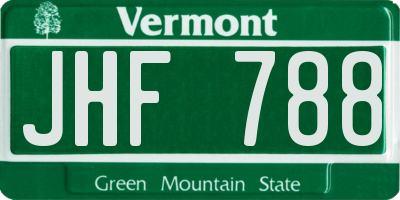 VT license plate JHF788