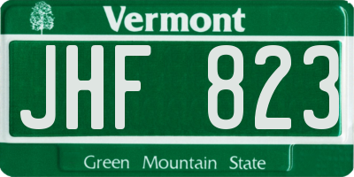 VT license plate JHF823