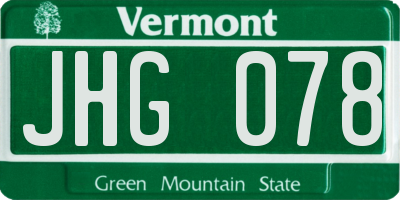 VT license plate JHG078