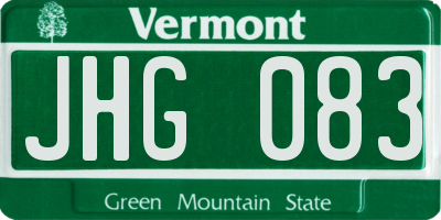 VT license plate JHG083