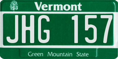 VT license plate JHG157