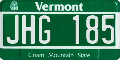 VT license plate JHG185